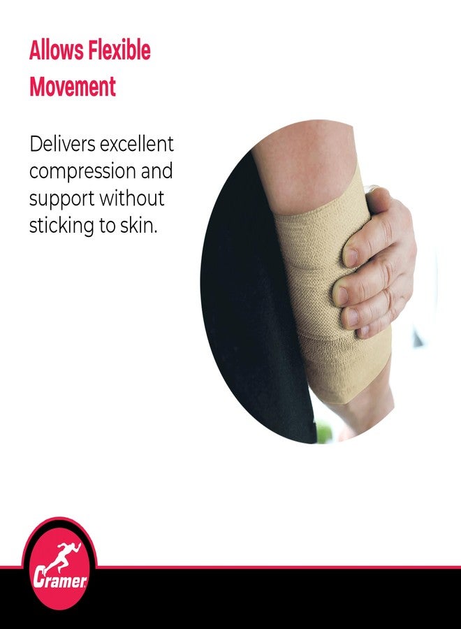 كرامر شريط لاصق مرن ذاتي اللصق من كريمر إيكو-فليكس، شريط لاصق، شريط رياضي مرن، لوازم غرف التدريب الرياضي، ضمادة سهلة التمزق وذاتية اللصق، لفة واحدة بطول 5 ياردات، بيج - Image 3